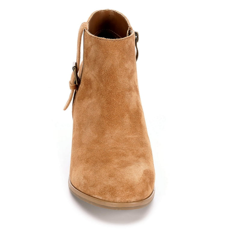 Franco Fortini Womens Briana Zip Up Ankle Boot Shoes, Cognac, US