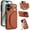 Brown, variant on Allytechgroup Wallet Phone Case for Apple iPhone 16, Shockproof PU Leather TPU iPhone 16 Case with Card Holder & Ring Stand Protective iPhone 16 Cover, Purple