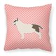 thumbnail image 1 of Caroline's Treasures BB3678PW1818 Bull Terrier Almohada decorativa rosa con tablero de ajedrez, 18 x 18, multicolor Caroline's Treasures BB3678PW1818, 1 of 1