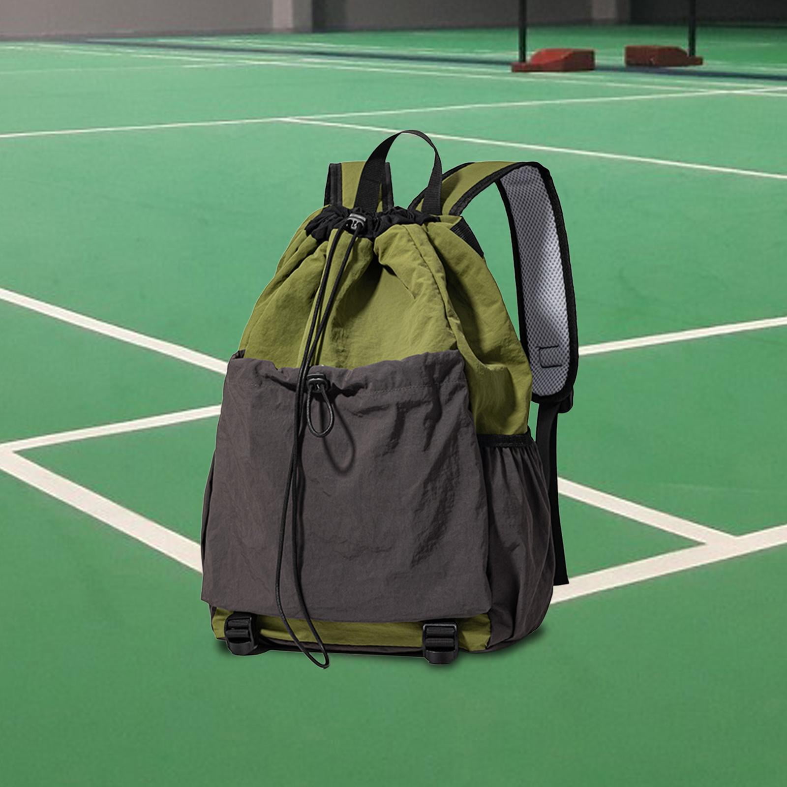 GARENDE Drawstring Backpack Badminton Backpack Daypack Professional Tennis Racket Bag Racquet Carrying Bag for Pickleball Gym Fitness Green