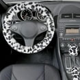 thumbnail image 4 of chalian-Fuzzy Car Steering Wheel Cover, Universal Fit Fur Auto Wheel Cover & Handbrake Cover & Gear Shift Cover Set, Leopard Winter Warm Fluffy Vehicle Wheel Protector Car Accessories for Men Women, 4 of 14
