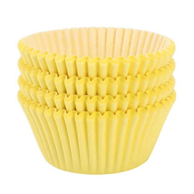 Papelitos para Hornear TRUSBER 100 unidades Moldes de Papel Amarillos para Muffins