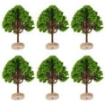 thumbnail image 6 of WHAMVOX 6pcs Miniature Street Trees Realistic Plastic Model Plants for Architecture Sand Table Mini Fake Tree with Base for Dollhouse Fairy Garden Craft Projects, 6 of 8