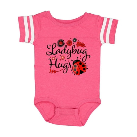 

Inktastic Ladybug Hugs with Cute Ladybug and Flowers Gift Baby Boy or Baby Girl Bodysuit