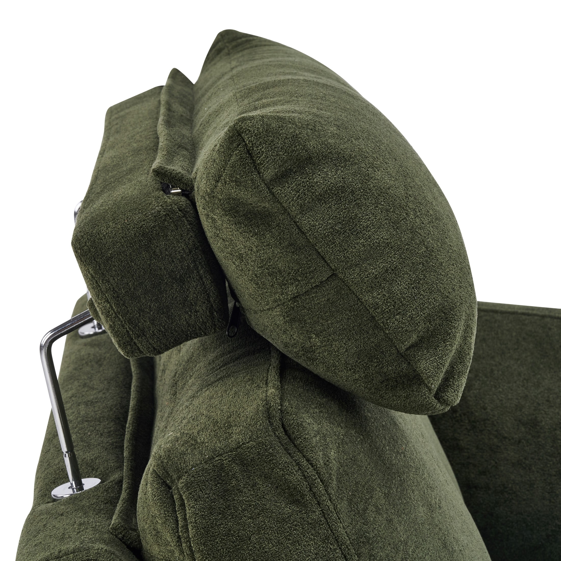 Christopher Knight Home Modern Oversized Manual Recliner Chair with Adjustable Headrest and Pillows, Dark Green