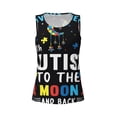 thumbnail image 3 of Picia I Love With Autism To The Moon And Back Pattern Women's Workout Tank Top,Breathable Activewear,Slim Fit Athletic Top,Versatile Workout Moisture-wicking top-Large, 3 of 9