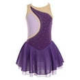 thumbnail image 3 of Oyolan Robe Tutu de Danse pour Filles Enfants une Pièce en Maille pour Compétition de Patinage sur Glace Violet 14, 3 of 7