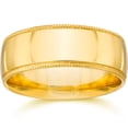 thumbnail image 1 of Milgrain Wedding Band 14K Yellow Gold 8MM Plain Yellow Gold Mens Wedding Ring, 1 of 1