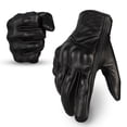 thumbnail image 1 of Harssiney Leather Motorcycle Gloves for Men,Riding Driving Biker Racing Motorbike Glove Touchscreen with Hard Knuckle Protection ,Black,Size S, 1 of 5