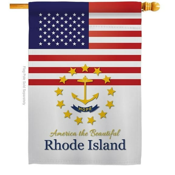 Americana Home & Garden H140591-BO 28 x 40 in. USA Rhode Island American State Vertical House Flag with Double-Sided Decorative Banner Garden Yard Gift