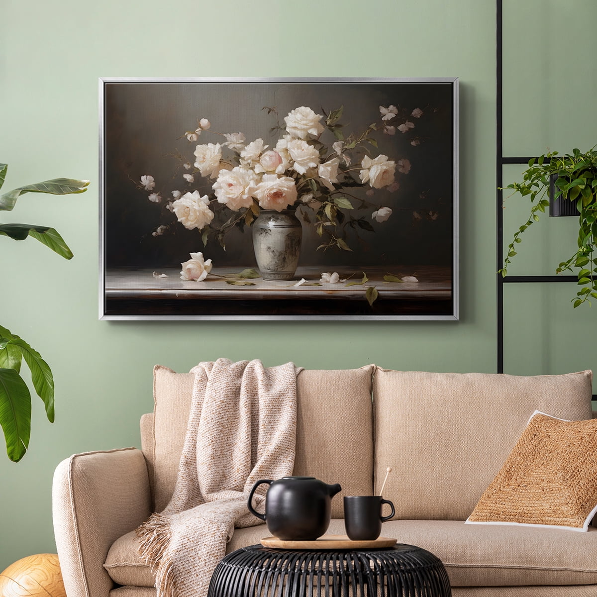 Vintage Botanical Print-LXII By Wexford Home Framed in Silver Wood Gallery Wrapped Canvas 27 in. x 41 in.