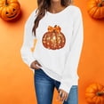 thumbnail image 7 of Kezqiaxn Crew Neck Sweatshirts Women Thanksgiving Pumpkin Long Sleeve Fall Casual Pullover Tops Sweatshirt for Women, 7 of 7