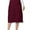Burgundy, variant on Adar Universal Scrub Skirts For Women - Mid-Calf Drawstring Scrub Skirt