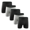 thumbnail image 2 of UVEASISHA Cotton Boxer Briefs for Men Front Open Underwear Soft Stretch Boxers Gray L, 2 of 3