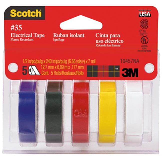 3M 10457 .5 x 240 in. Electrical Tape, 5 Pack