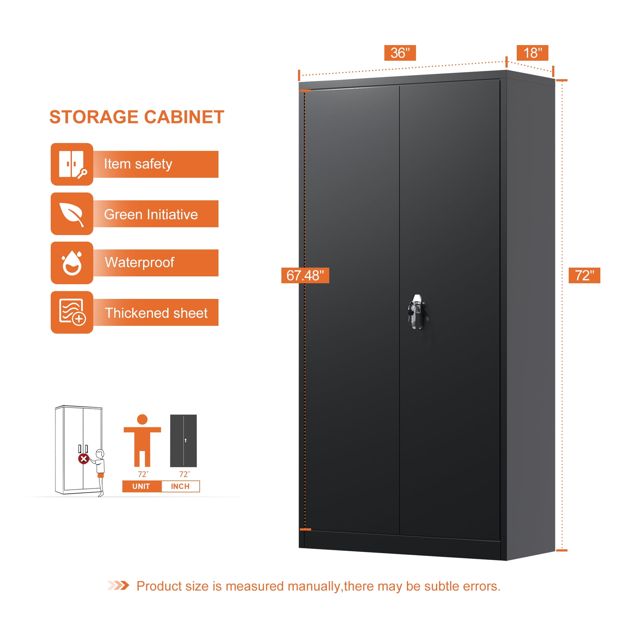 GANGMEI 72 Tall Lockable Steel Storage Cabinet, Adjustable Shelves, Assembly Required  (图5) GANGMEI 72 Tall Lockable Steel Storage Cabinet, Adjustable Shelves, Assembly Required  (图5)