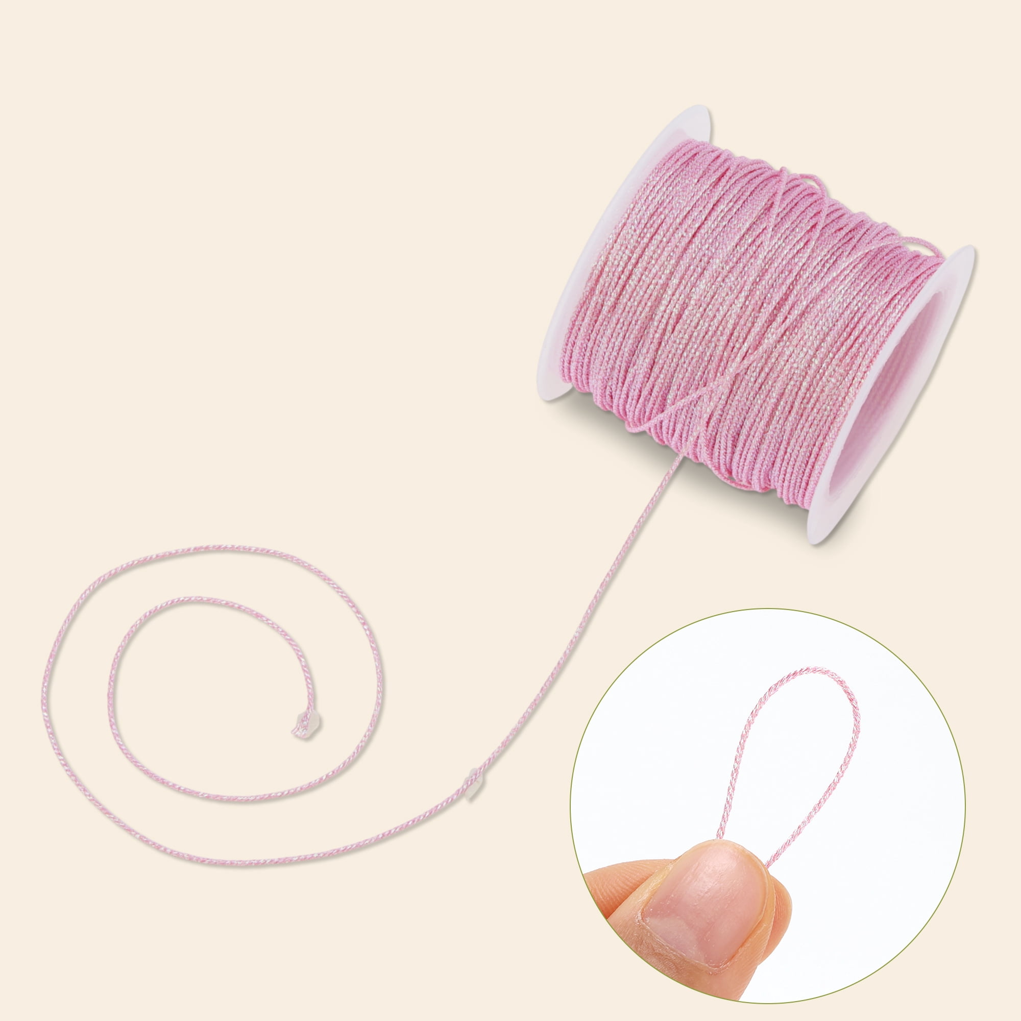 Unique Bargains Shiny String for Sewing Crafts Pink