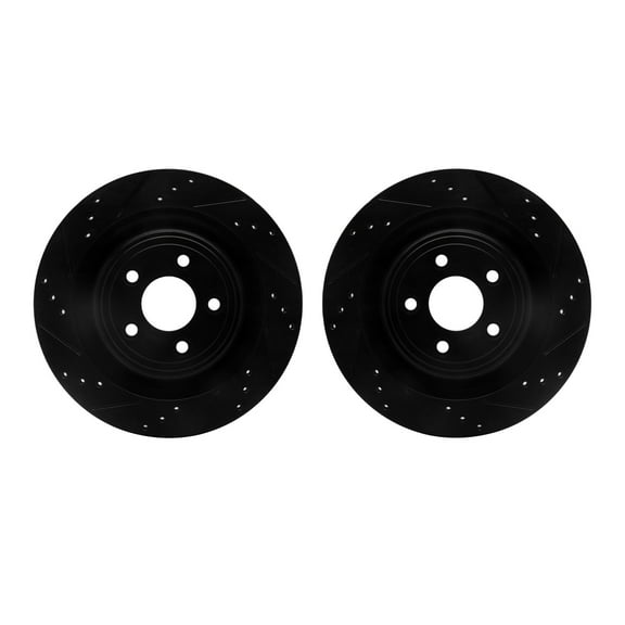 Dynamic Friction Company Rear Brake Rotors-Drilled and Slotted-Black 8002-20031