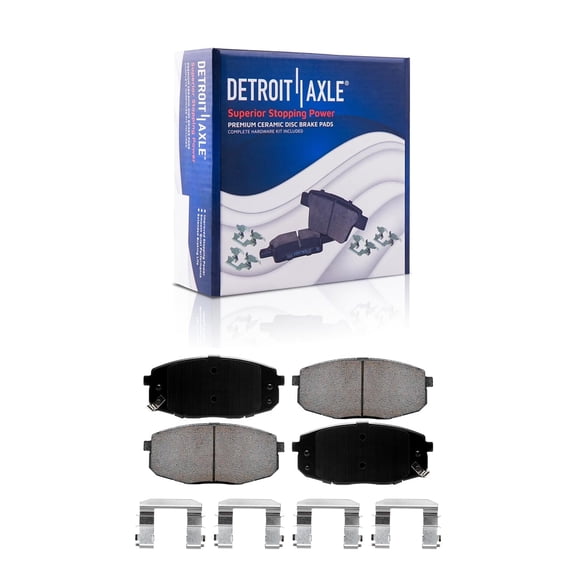Detroit Axle - Front Ceramic Brake Pads for 2009-2012 Hyundai Elantra, 2010-2013 Kia Forte Forte Koup, 2012-2013 Forte5, 2014-2016 Soul Replacement