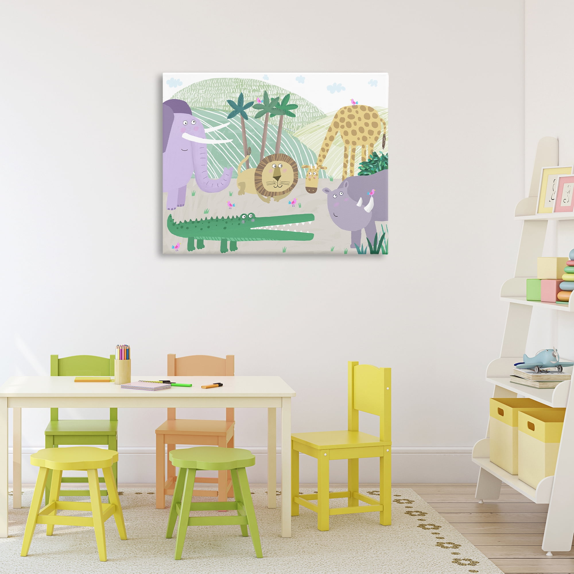 Stupell Industries Jungle Savannah Animals Canvas Wall Art, design by Carla Daly