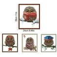 Elbeaqi Needlework Supplies Kits Cartoon Owl Kit for Beginners Little