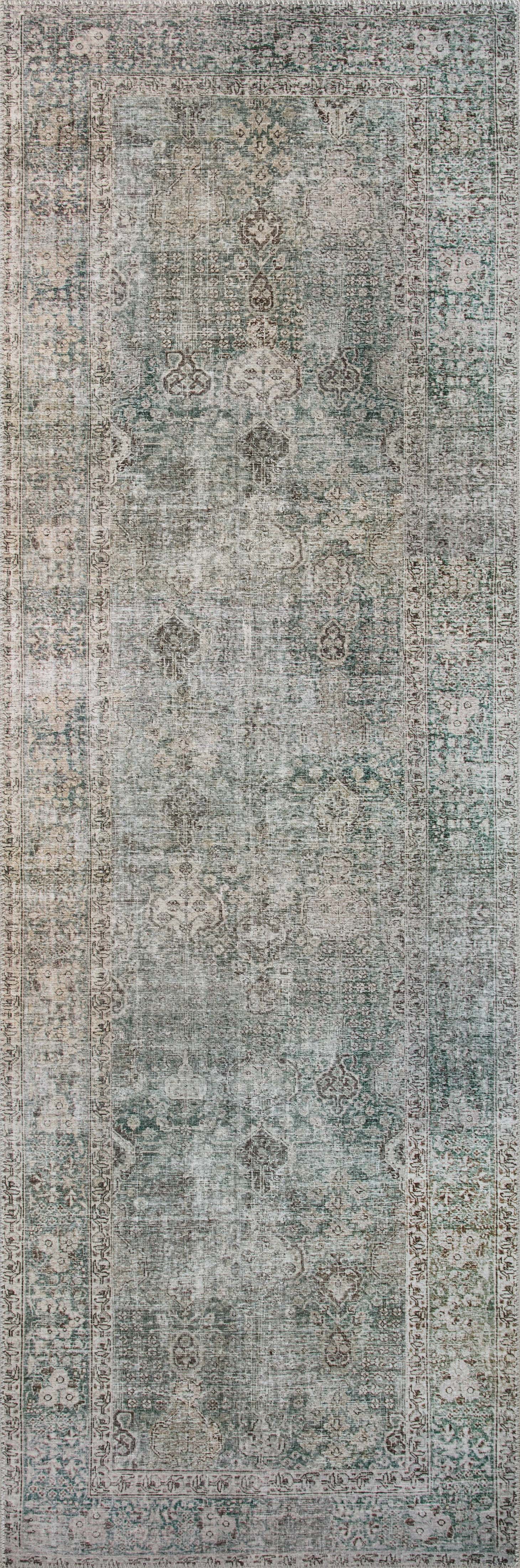 Chris Loves Julia x Loloi Jules Emerald / Antique Ivory 3'-6" x 5'-6" Accent Rug