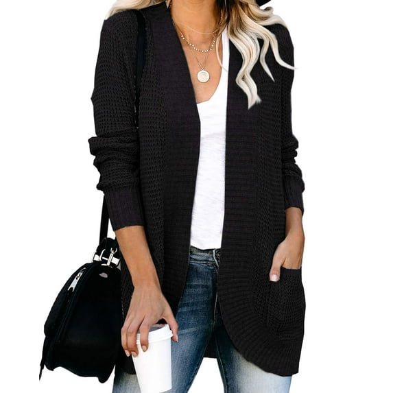 Sherrylily Womens Loose Open Front Cardigan Knit Sweaters Lightweight Coat with Pockets