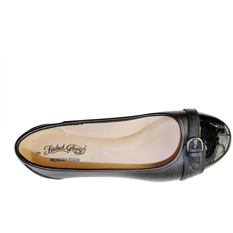 Faded glory women's buckle toe flat sales