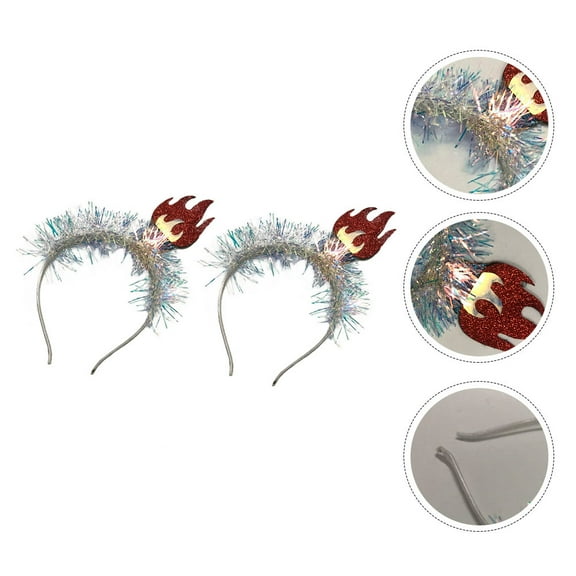 OATIPHO 2Pcs Practical Torch Headdress Prop Hair Hoop for Celebration Events