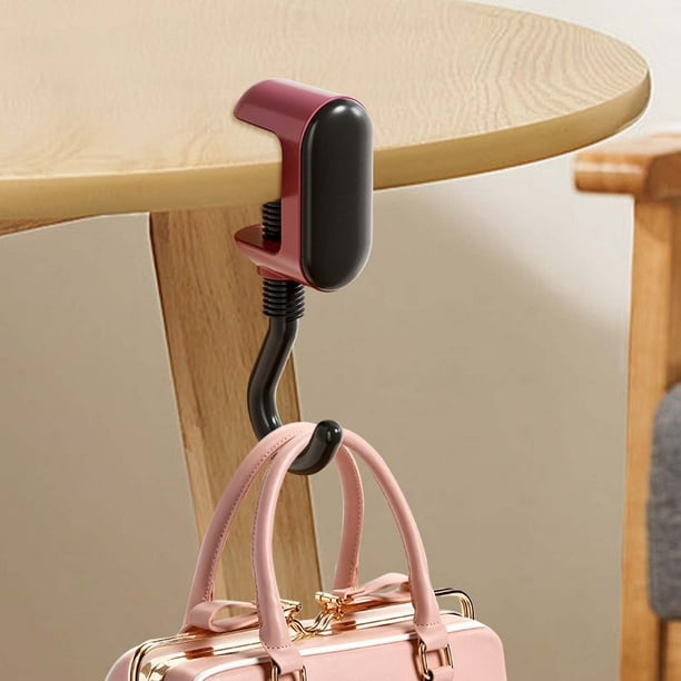 Desk Side Bag Hook | No-Drill Backpack Hanger | Strong Load-Bearing Plastic Organizer | Space-Saving Clamp for Desks | Versatile Holder for Bags Purses Gym Totes | Dorm Classroom Office Use