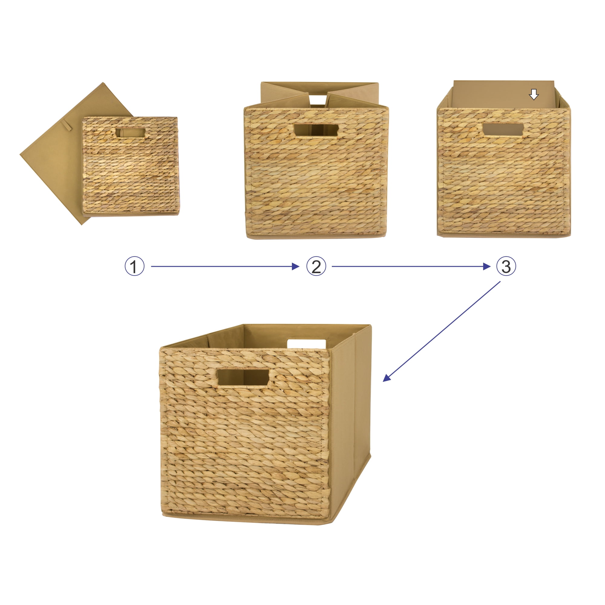 Better Homes & Gardens Fabric Cube Storage Bins (12.75" x 12.75"), Natural, 2 Pack