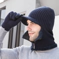 thumbnail image 3 of SikaFu Thick Warm Winter Hat Glove Set Men Riding Earflap Cap Male Knitted Hat with Scarf Men PCS Fleece Lined Winter Accessory, 3 of 6