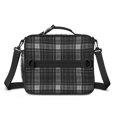 thumbnail image 2 of Black and White Checkered Pattern Insulated Lunch Bag with Shoulder Strap and Bottle Holder,Bento School Lunch Bag Box,11x9.5x3.5 Inches, 2 of 5
