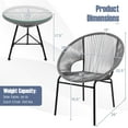 thumbnail image 3 of Gymax 3 Pieces Acapulco Chair Set Wicker Conversation Bistro Set w/ Tempered Glass Table, 3 of 10