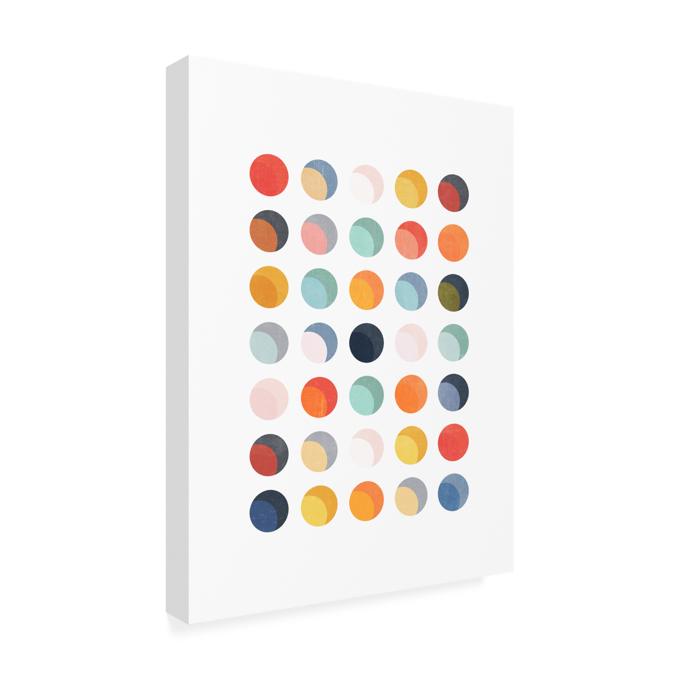 Canvas Wall Art - Tom Quartermaine 'Scandinavian Alternative Dots with Texture' Wall Art for Living Room, Bedroom, or Office Décor by Trademark Fine Art - 35 x 47 Inches