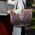 thumbnail image 4 of Wukai Dog in Lavender Flowers Print Zipper Bag,large Beach Tote Bag,Waterproof Sandproof Bag,Grocery and Picnic Tote Travel Bag, 4 of 5