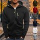 thumbnail image 2 of Adjustable Hooded Men's Casual Sweatshirt Full Zip Long Sleeve Hoodie Sweatshirt Sweat Jacket For Workouts Outdoor Use White 4XL, 2 of 5