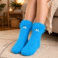 thumbnail image 2 of WXLWZYWL Womens Fuzzy Crew Socks, Cute Novelty Monster Socks, Warm Cozy Winter Sleep Socks for Girls Teens, 2 of 5