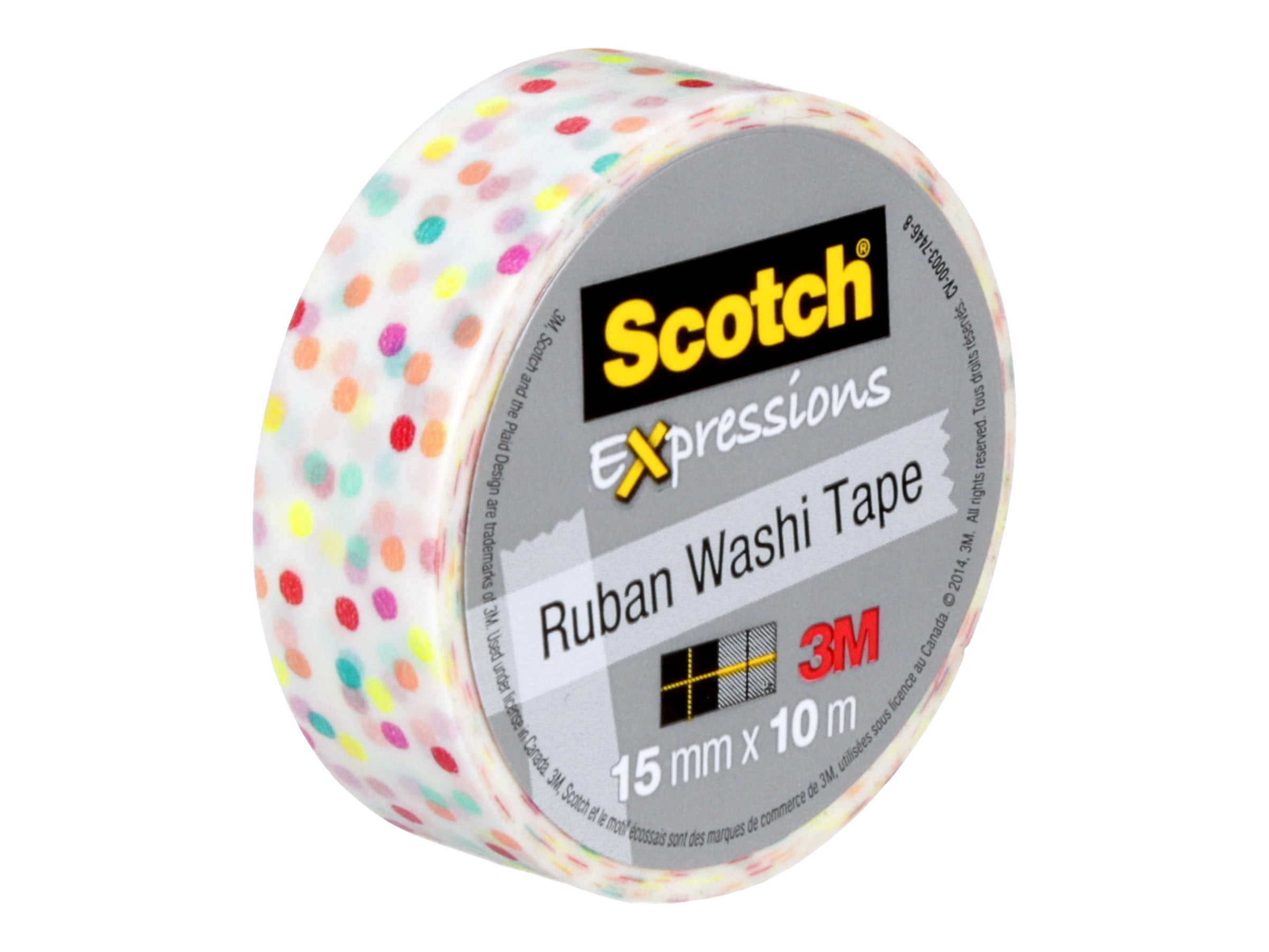 Lot of Six Fun Dot Scotch Expressions Washi Tape, 0.59 X 393 Great for DYI  Projects for Games Planners Journals Parties 