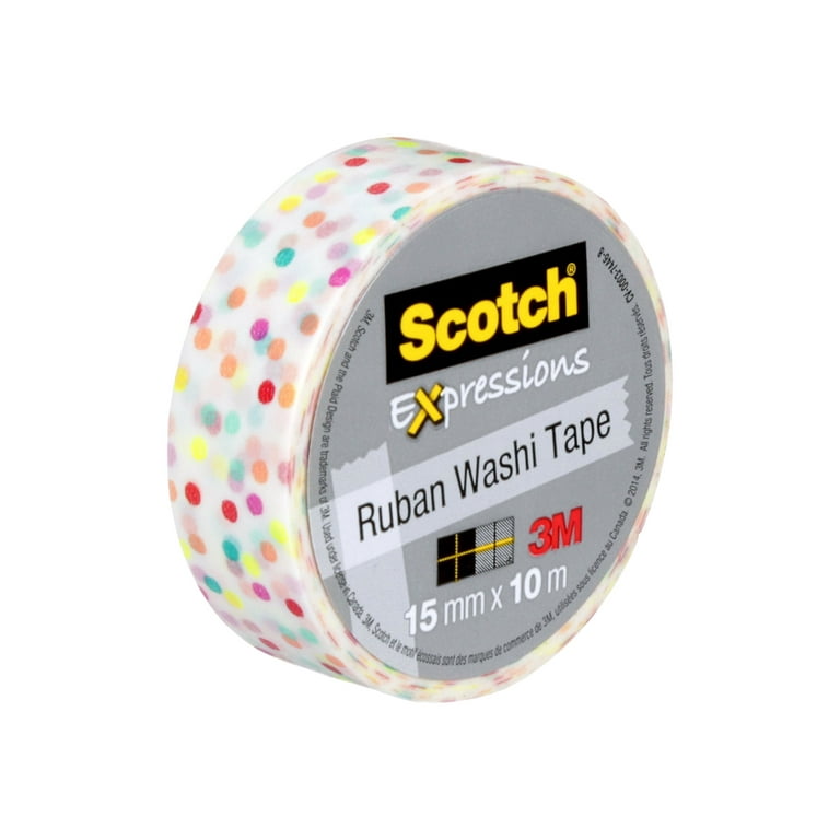 Scotch Expressions Washi Tape, .59 in x 393 in, Fun Dots , 6 Rolls  (C314-P47)