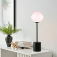 thumbnail image 5 of Globe Glass Table Lamp Collection,18" Hand-Blown Glass Accent Lamp With Pink Shade,Matte Black Metal Base,Artistic Modern Lighting For Girls Bedroom,G9 Socket(Bulb Not Included), 5 of 6