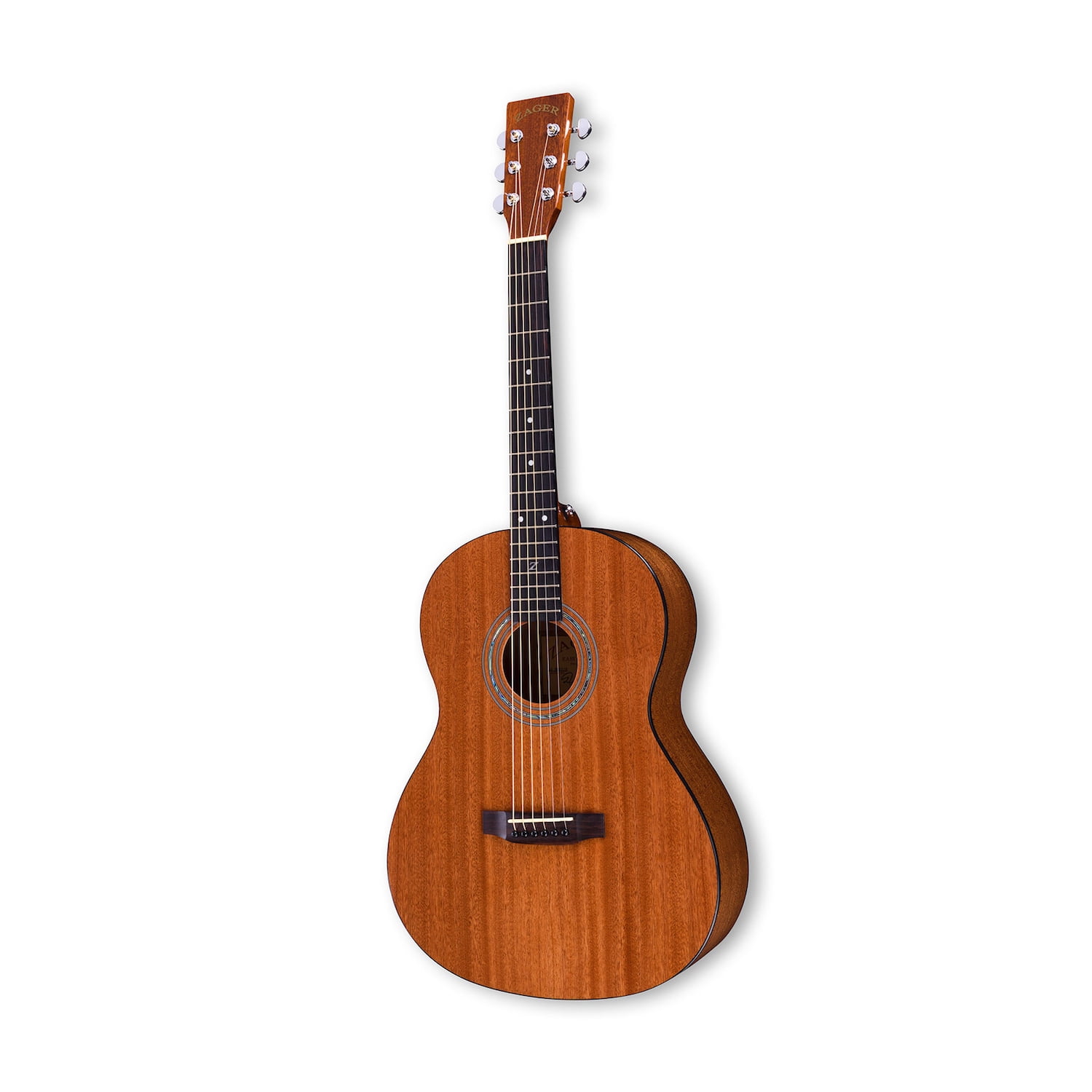 Zager 38 inch Parlor Size Acoustic Guitar African Mahogany Finish