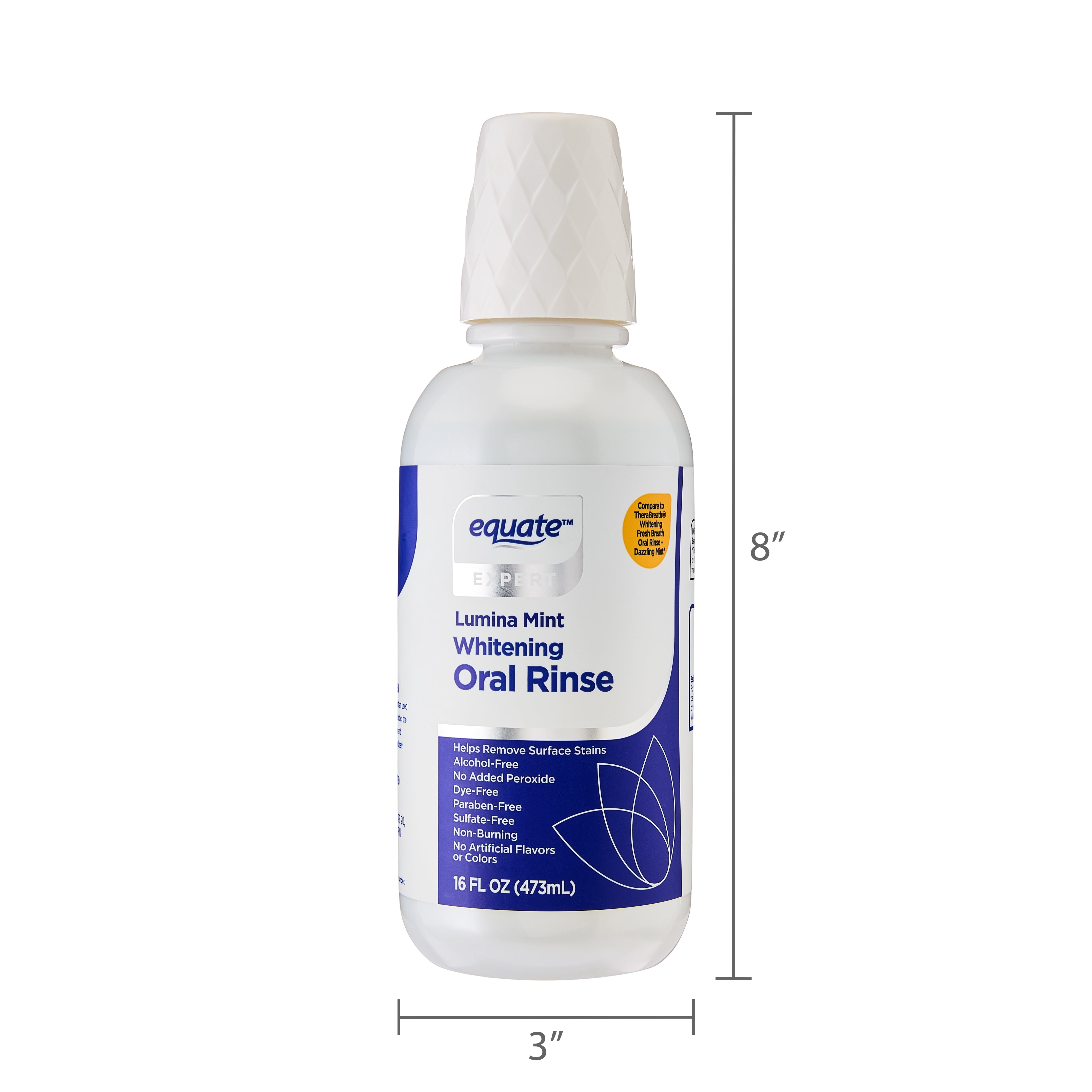Equate Whitening Oral Rinse Mouthwash, Lumina Mint Flavor, 16 fl oz