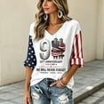 thumbnail image 4 of Womens Tie Dye 9/11 Memorial V Neck T Shirt 25th Anniversary Never Forget Patriotic Graphic Tee 3/4 Sleeve Tops, 4 of 5