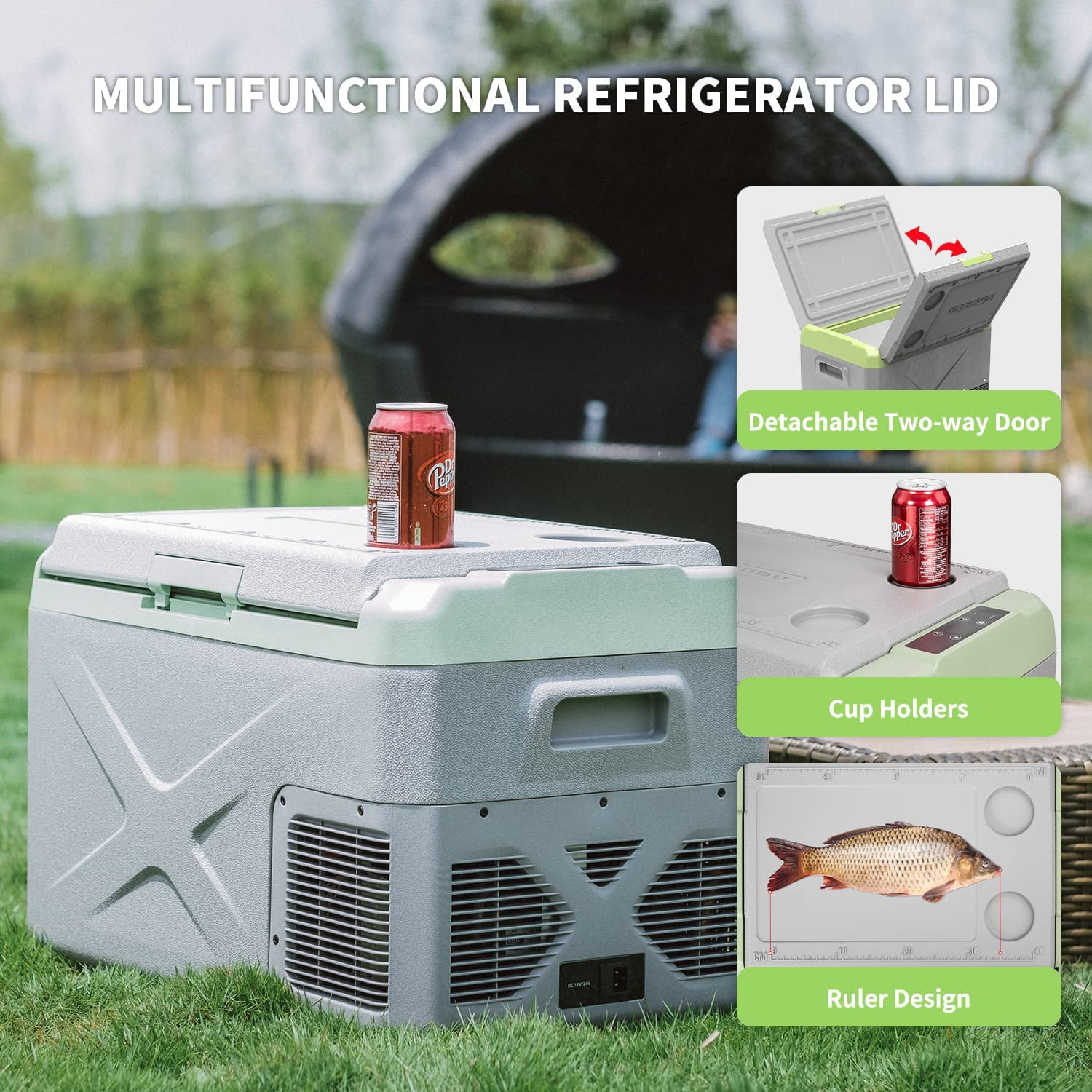 Alpicool X30 Portable Fridge 12 Volt Car Refrigerator 32 Quart Fast Cooling Freezer for Fishing, Camping, RV, Truck, Boat-12/24V DC