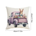 thumbnail image 4 of Throw Pillow Covers 18x18, Easter Decorations Pillow Cases with Cartoon Bunny Patterns, Spring Decor for Bedroom Couch Cushion Cover, Multicolor, 4 of 7