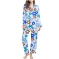 thumbnail image 2 of Womens Pajama Sets Women Casual Fashion Printed Long Sleeve Casual Pants Pajamas Suit Women Pjs Sets Pajamas for Women，Women s Loungewear Set Loungewear Sets Woman, 2 of 5