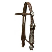 Showman Leather Browband Headstall w/ Silver Accents & Reins