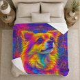 thumbnail image 5 of Vibrant Psychedelic Chihuahua Dog Portrait Paisley Mandala, Playful Pet Portrait Pattern, Warm Flannel Blanket for Living Room and Bedroom, Dog Lovers Just Because Gift, Pet Lover Home Decor, 5 of 9