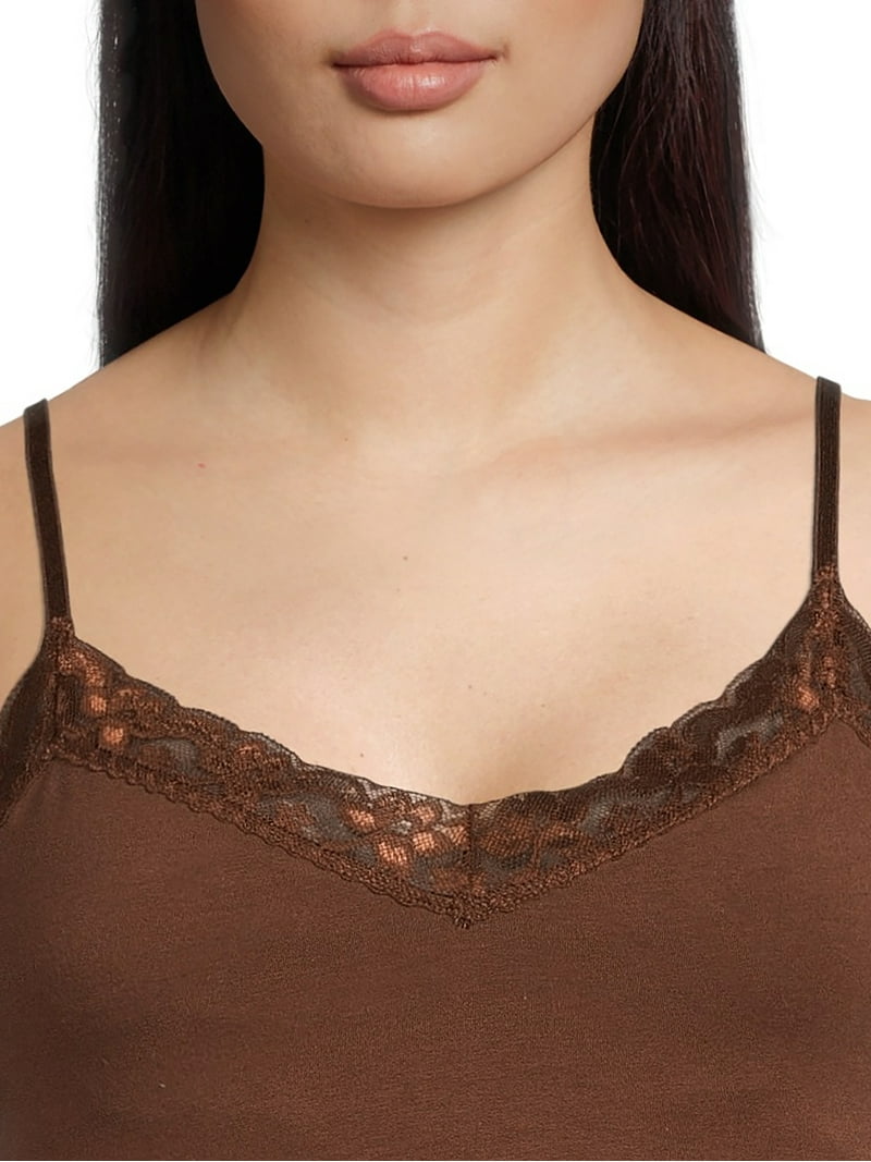 No Boundaries Juniors Lace Trim Cami Top 2-Pack - V-Neckline